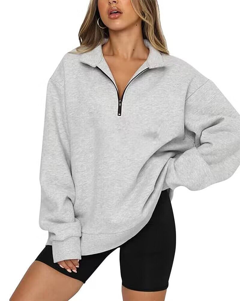 Quarter-zip Oversized Women's Sweatshirt
