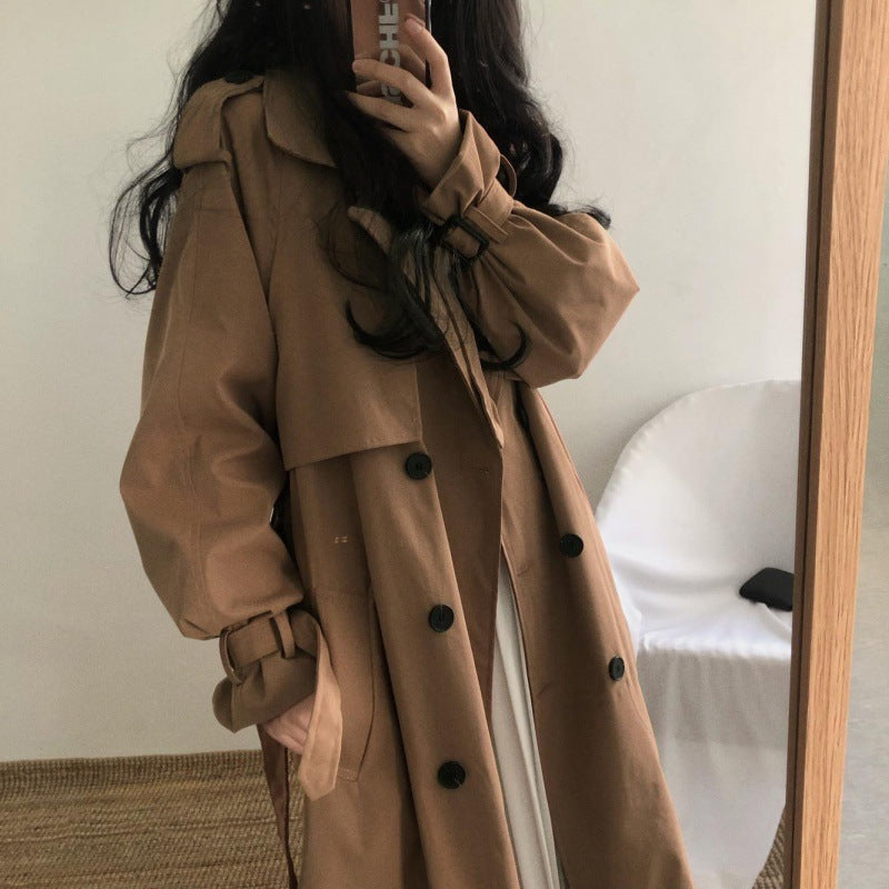 Minimalist Oversized Double-breasted Trench Coat
