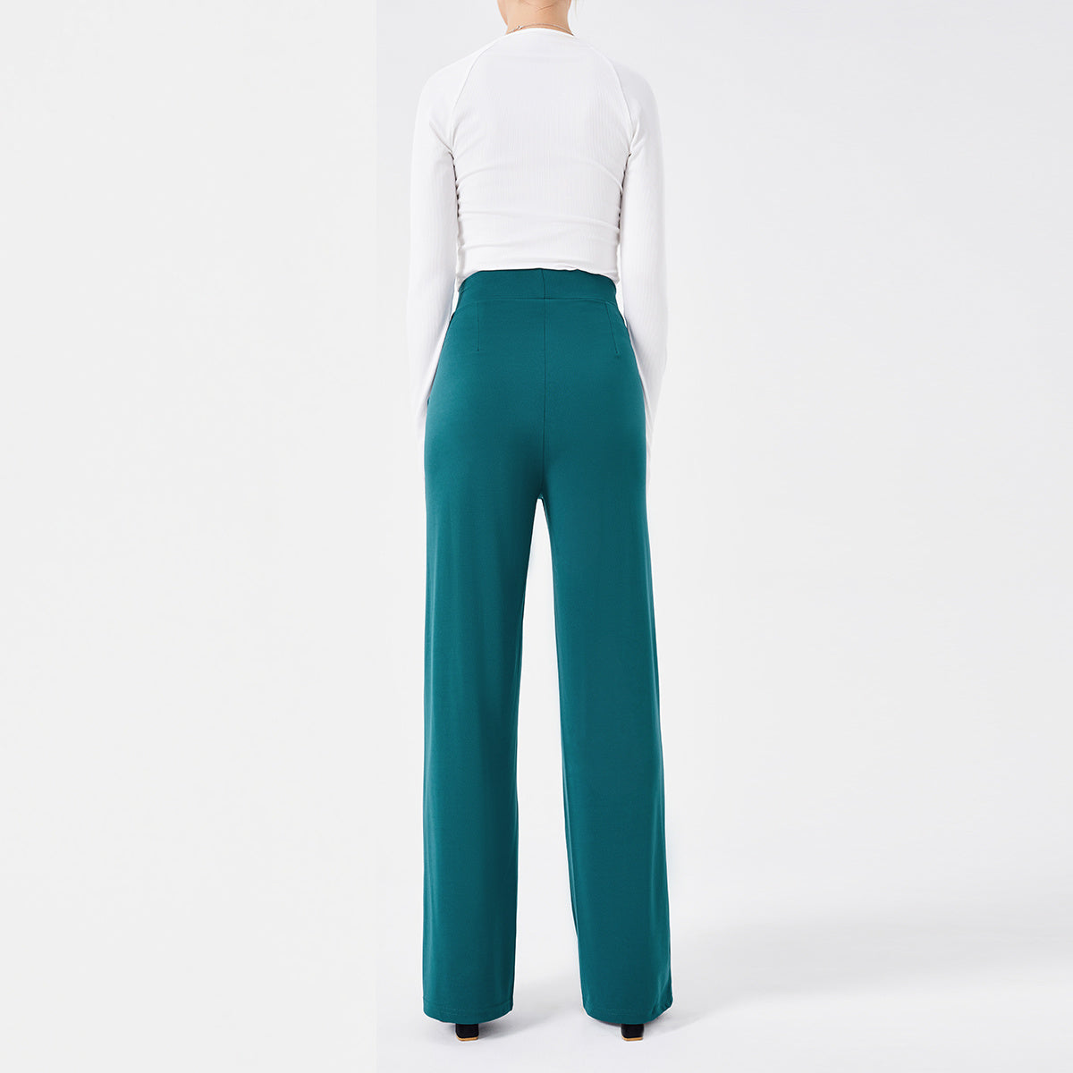 Paneled High-waist Wide-leg Women's Trousers