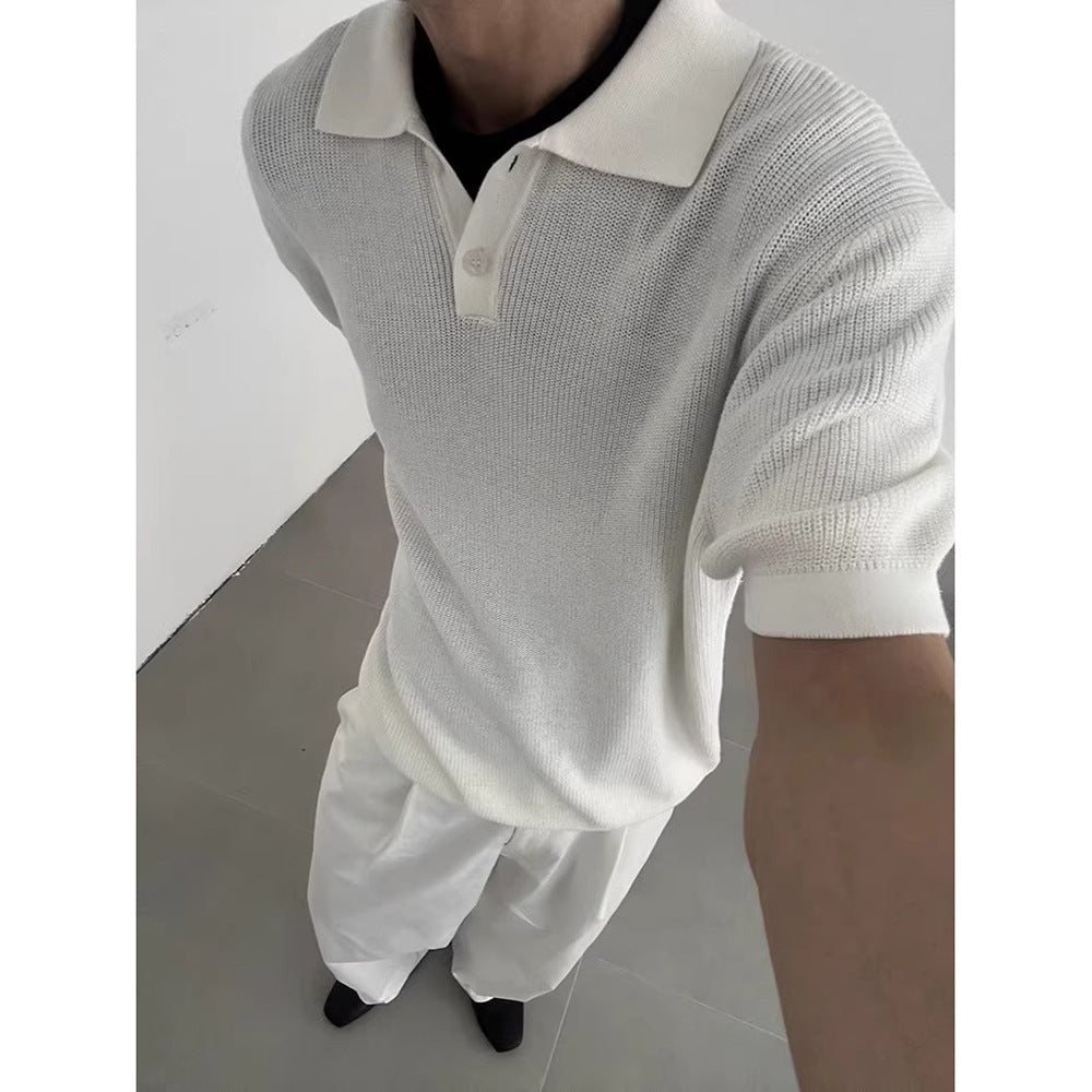Textured Knit Polo Shirt