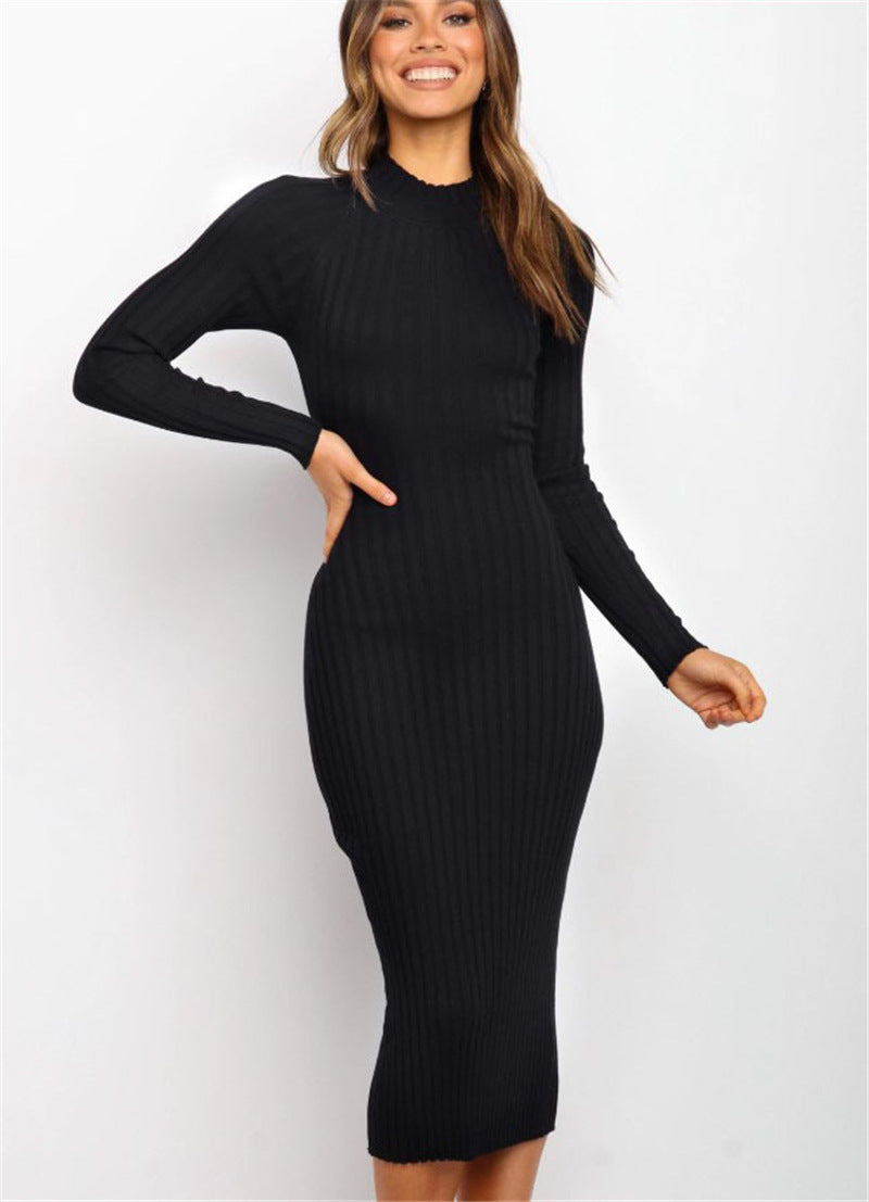 Ribbed Open-back Bodycon Midi Dress