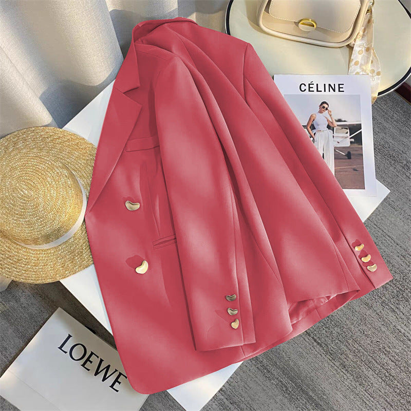 Heart-buttoned Women's Tailored Suit Jacket