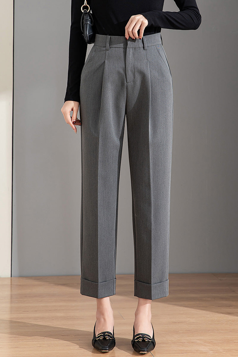 Cropped-cuffed High-waist Women's Dress Pants